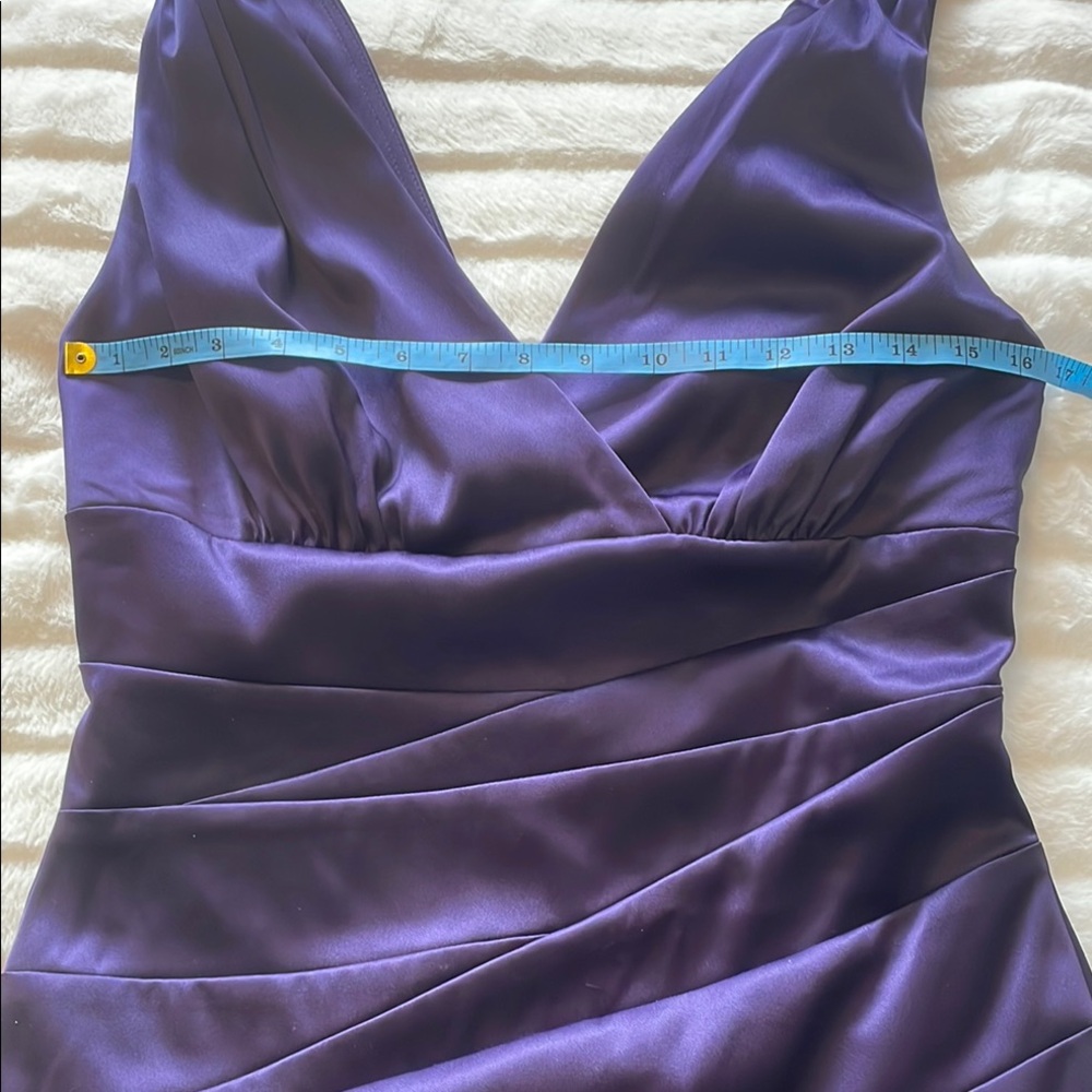 🇨🇦 Le chateau Elegant Dark Purple Sleeveless Satin Dress, size medium - Picture 13 of 17